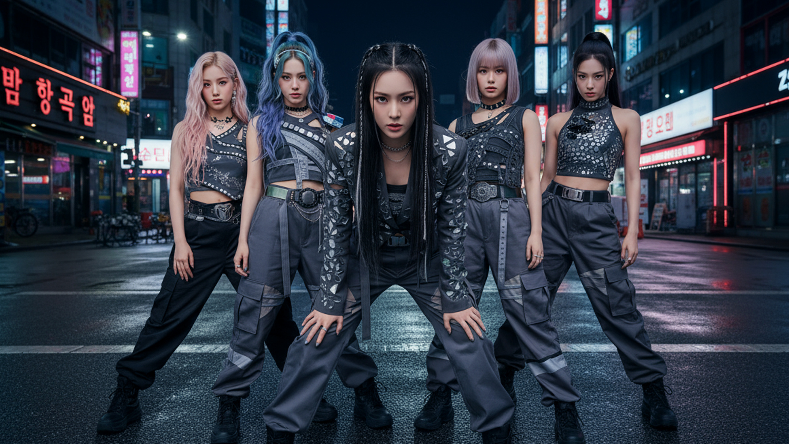 Mirror Pop時代の夜の街に立つSPECTRA